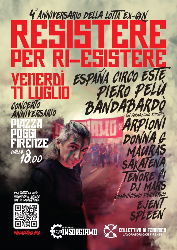 Firenze, 11-12 luglio: concerto, assemblea e mobilitazione per la ex GKN