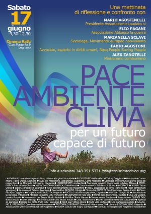 Pace, Ambiente, Clima. Incontro il 17 giugno a Legnano
